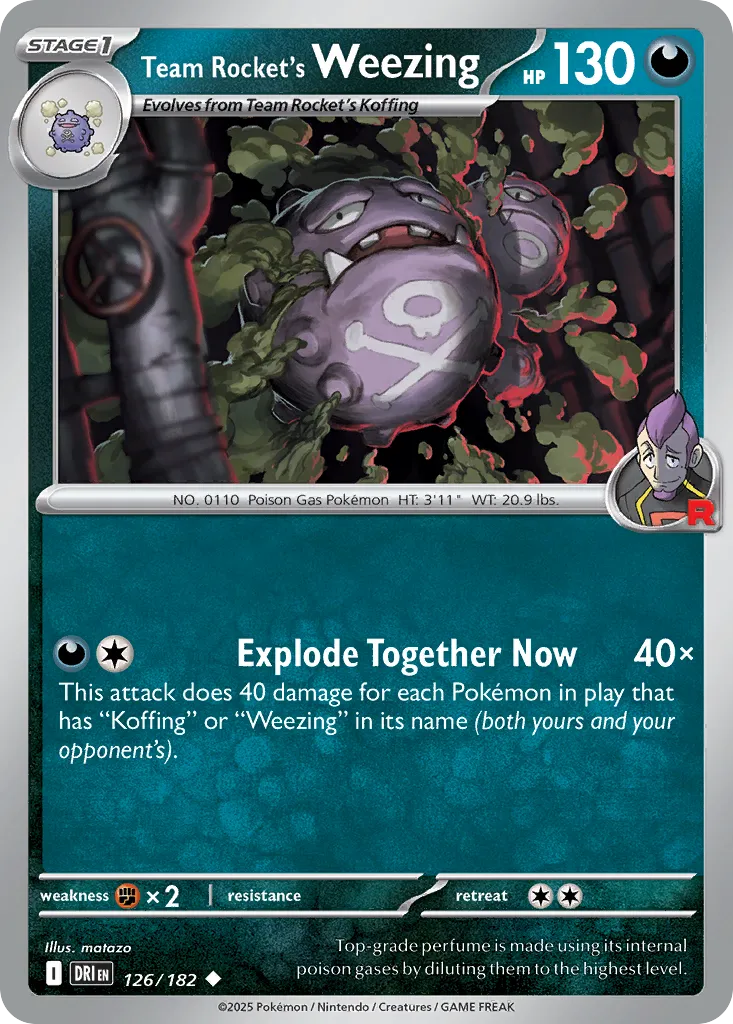 2025 Destined Rivals Team Rocket's Weezing Uncommon #126/182 Uncommon card image