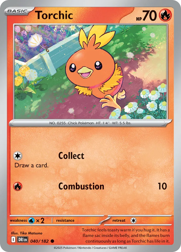 2025 Destined Rivals Torchic Common #040/182 Common card image