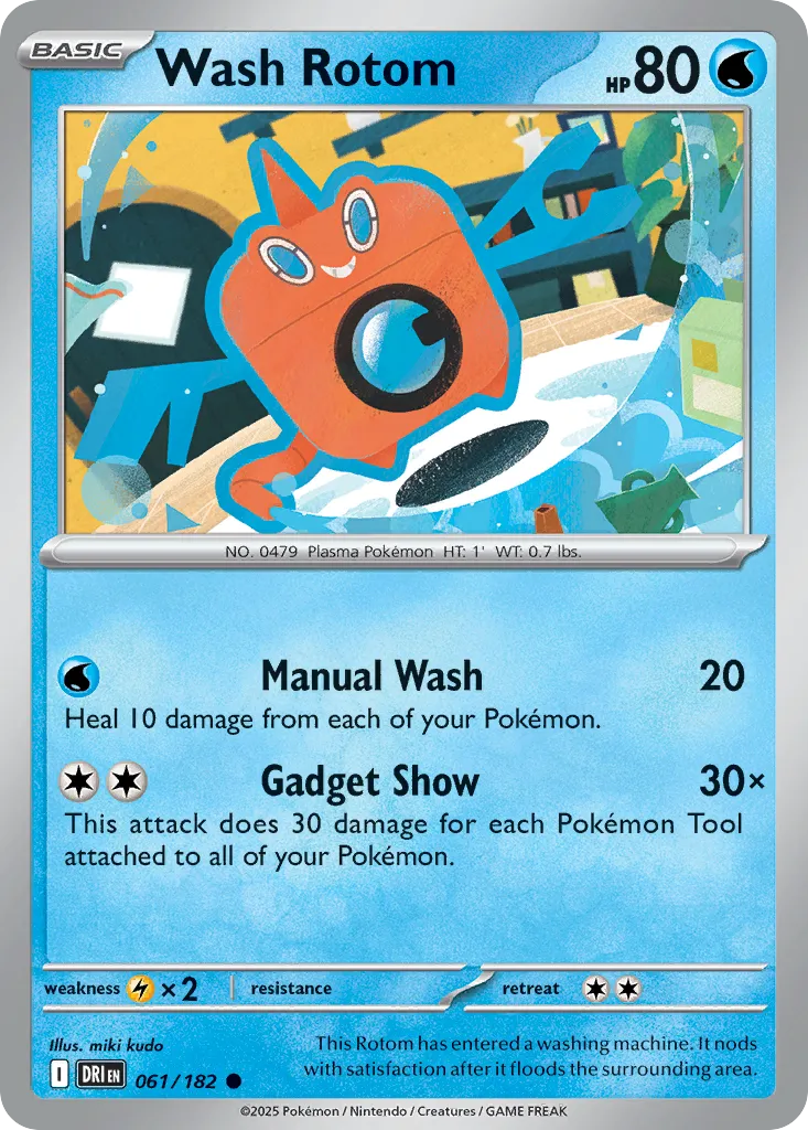 2025 Destined Rivals Wash Rotom Common #061/182 Common card image