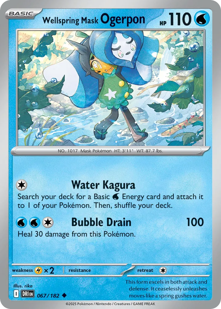 2025 Destined Rivals Wellspring Mask Ogerpon Uncommon #067/182 Uncommon card image