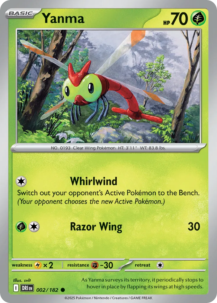 2025 Destined Rivals Yanma Common #002/182 Common card image