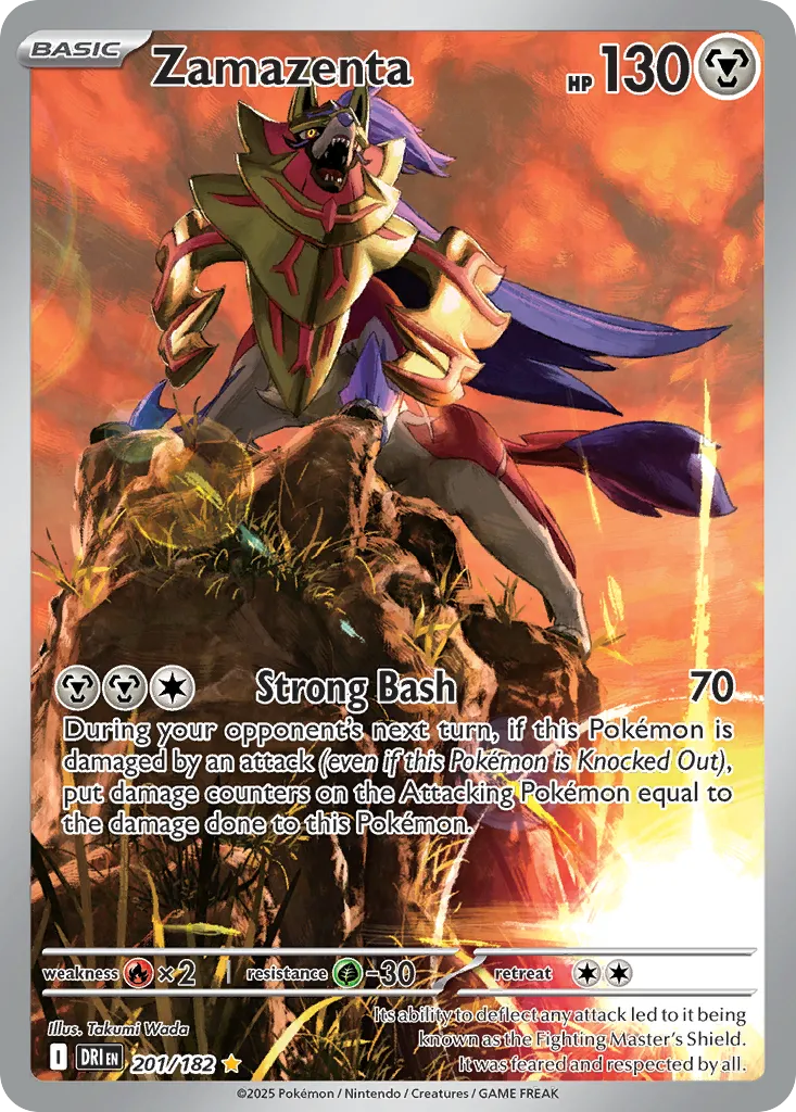 2025 Destined Rivals Zamazenta Illustration Rare #201/182 Illustration Rare card image