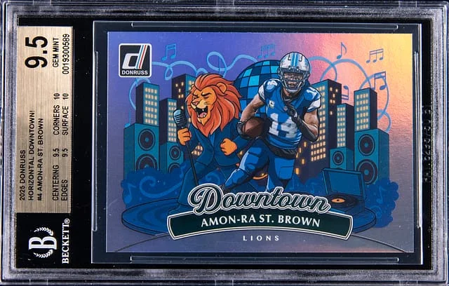 2025 Donruss Amon-Ra St. Brown Horizontal Downtown! #4 card image