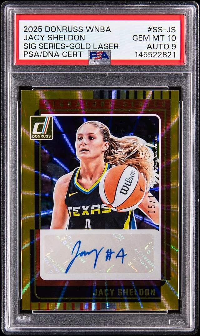 2025 Donruss Jacy Sheldon WNBA Signature Series Gold Laser #SS-JS card image