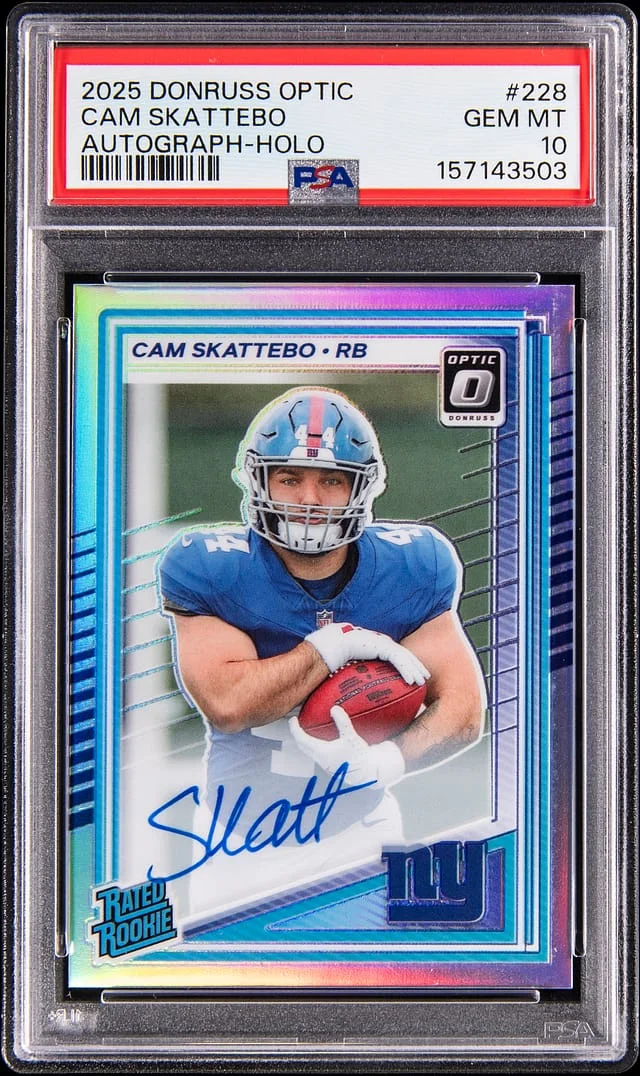 2025 Donruss Optic Cam Skattebo Rated Autograph Holo #228 card image
