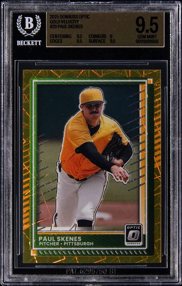 2025 Donruss Optic Paul Skenes Gold Velocity #29 card image