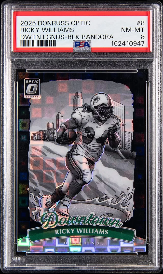 2025 Donruss Optic Ricky Williams Downtown Legends Black Pandora #8 card image