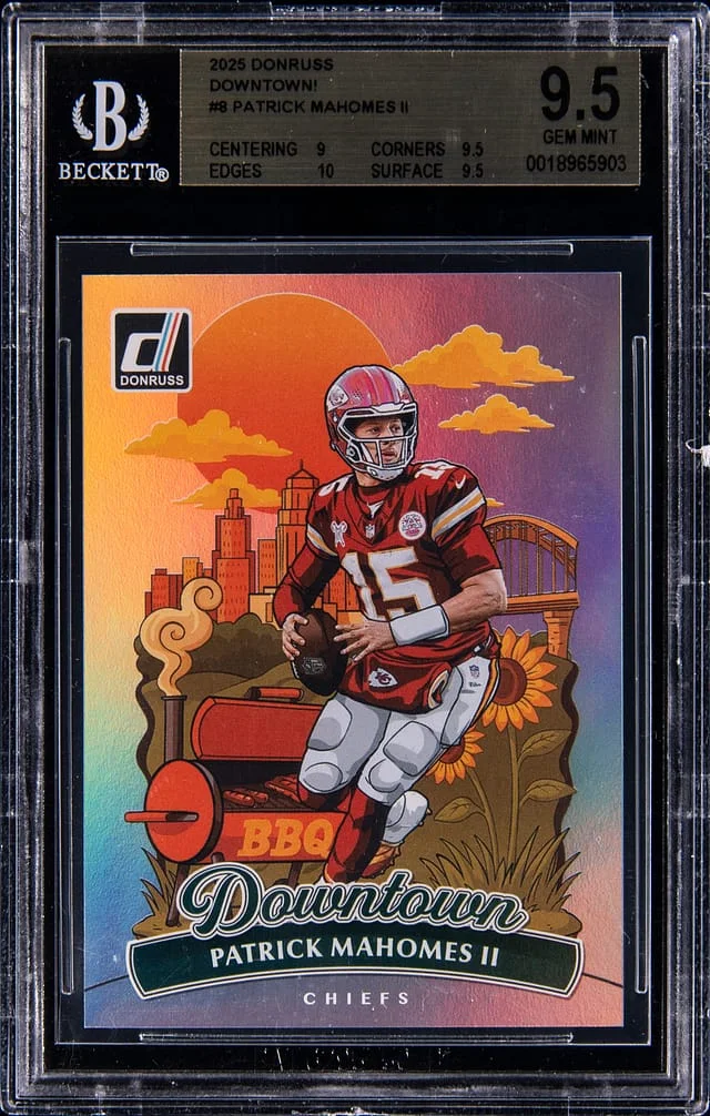 2025 Donruss Patrick Mahomes II Downtown! #8 card image