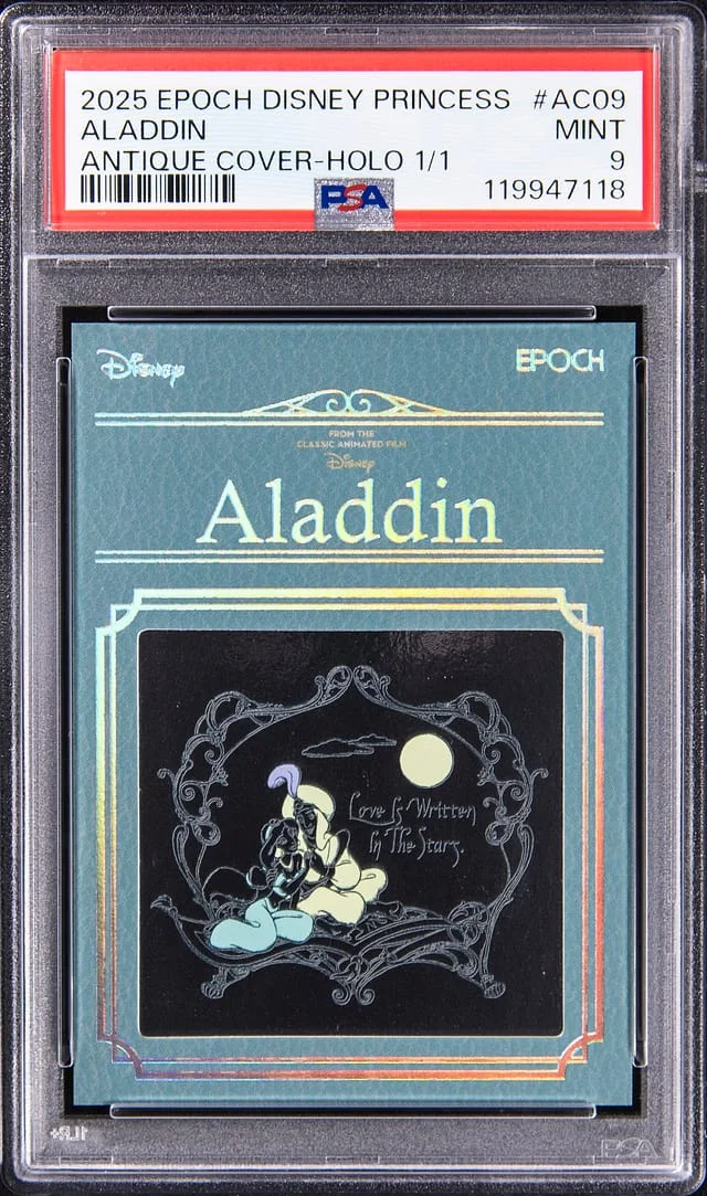 2025 Epoch Disney Princess Antique Cover Holo Aladdin #AC-09 card image