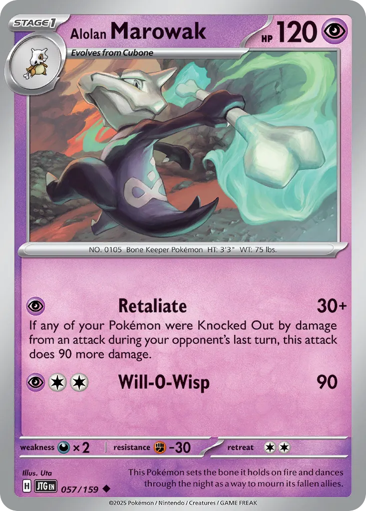 2025 Journey Together Alolan Marowak #057/159 Uncommon card image