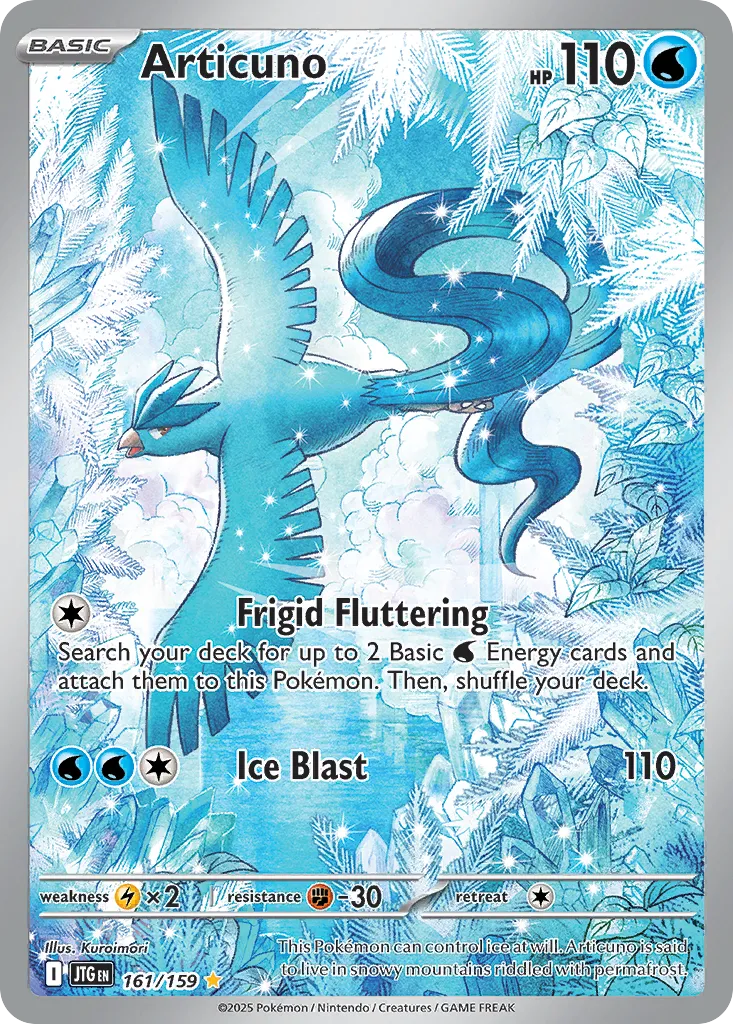 2025 Journey Together Articuno #161/159 Illustration Rare card image