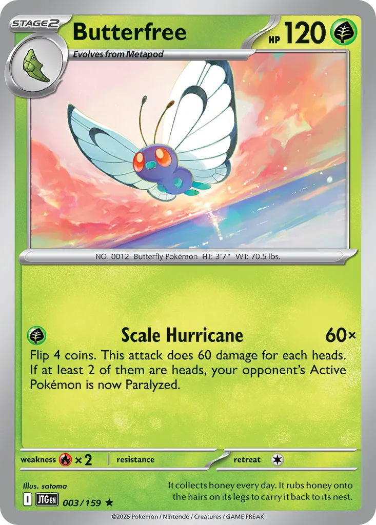2025 Journey Together Butterfree Rare #003/159 Rare card image