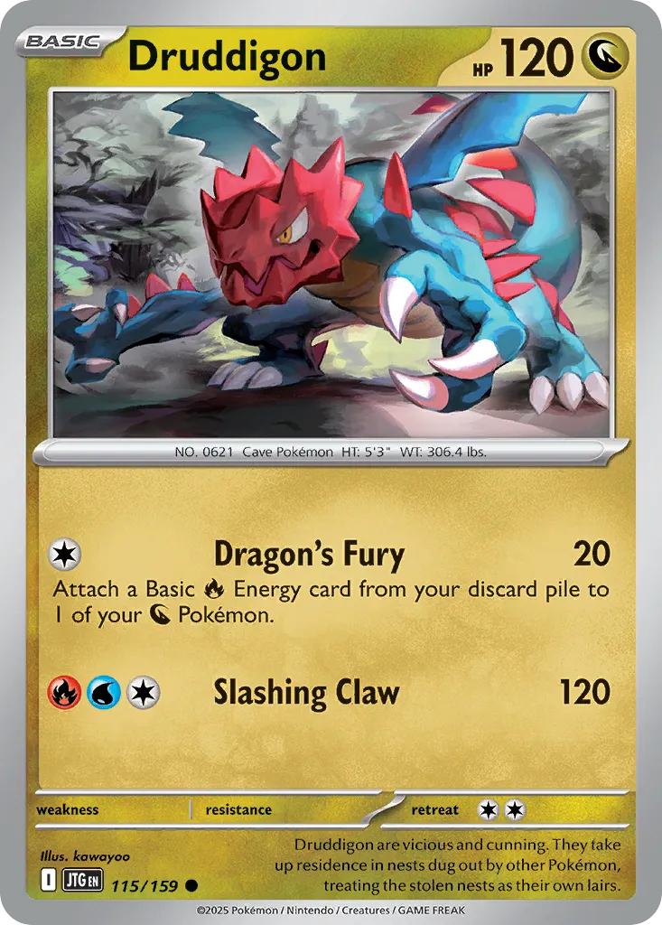 2025 Journey Together Druddigon Common #115/159 Common card image