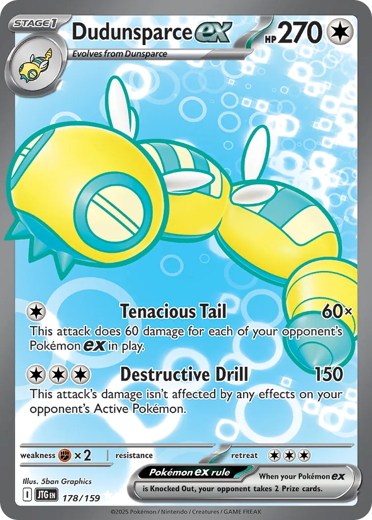 2025 Journey Together Dudunsparce ex #121/159 Double Rare card image