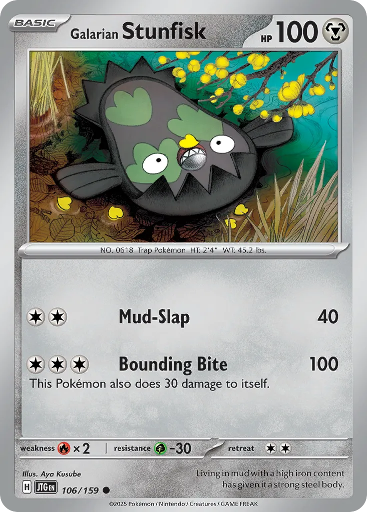 2025 Journey Together Galarian Stunfisk #106/159 Common card image