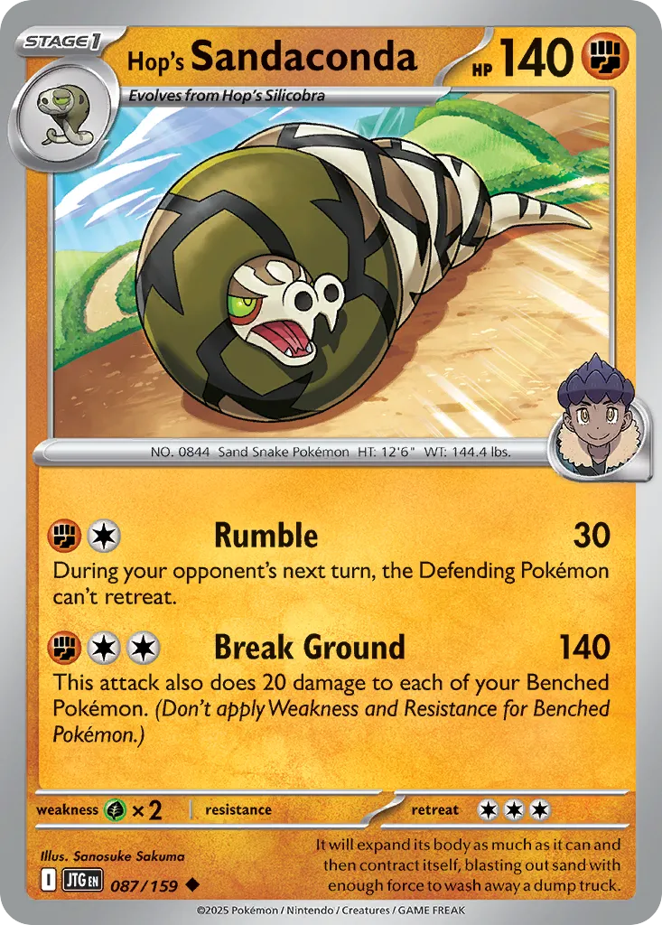 2025 Journey Together Hop's Sandaconda #087/159 Uncommon card image