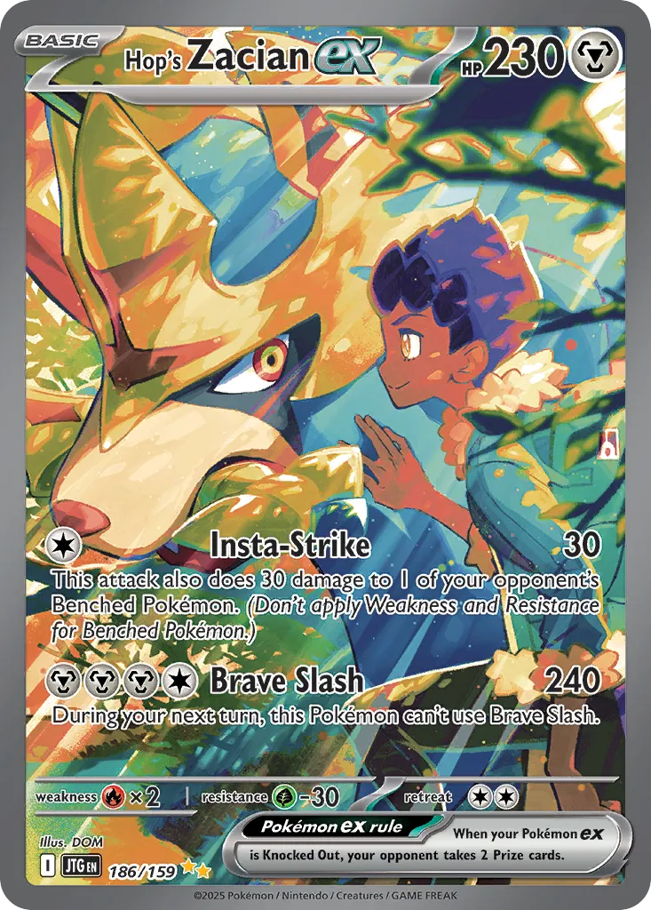 2025 Journey Together Hop's Zacian ex #111/159 Double Rare card image