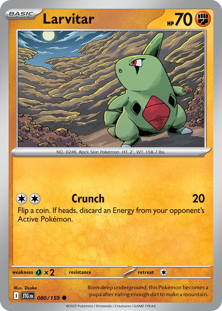 2025 Journey Together Larvitar #080/159 Common card image