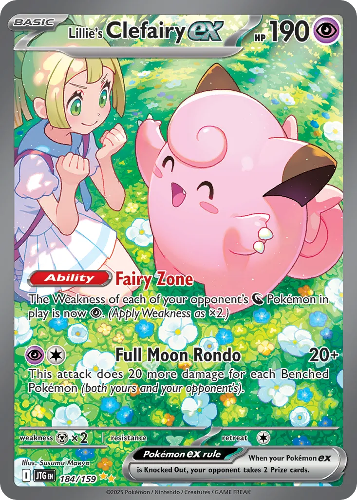 2025 Journey Together Lillie's Clefairy ex #056/159 Double Rare card image