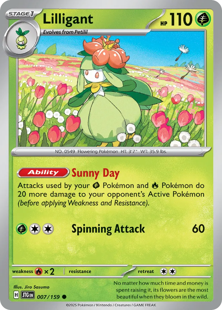 2025 Journey Together Lilligant Common #007/159 Common card image