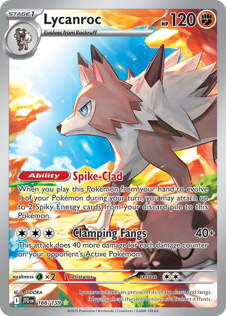 2025 Journey Together Lycanroc #166/159 Illustration Rare card image