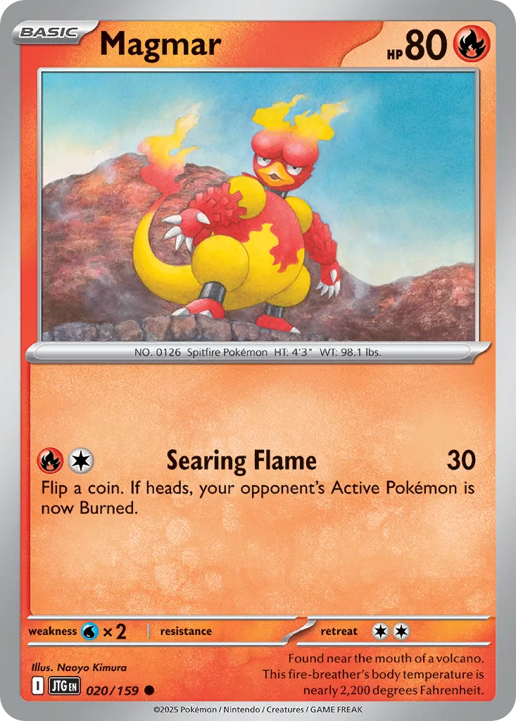 2025 Journey Together Magmar Common #020/159 Common card image