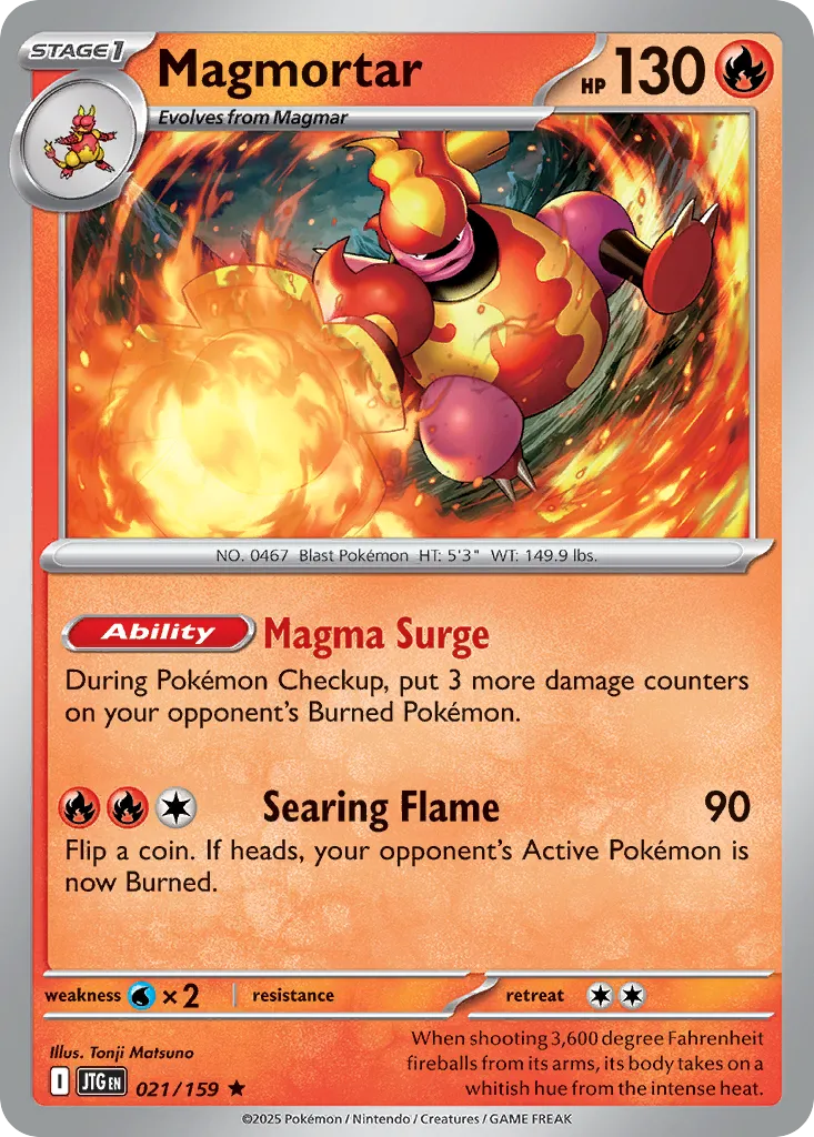 2025 Journey Together Magmortar Rare #021/159 Rare card image