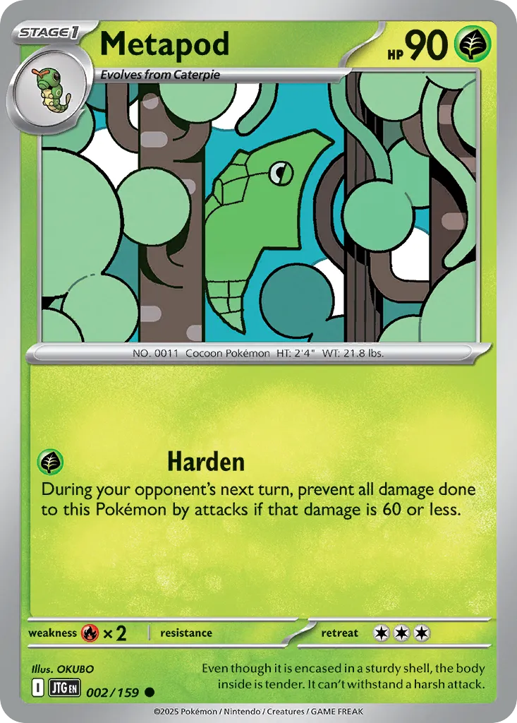 2025 Journey Together Metapod Common #002/159 Common card image