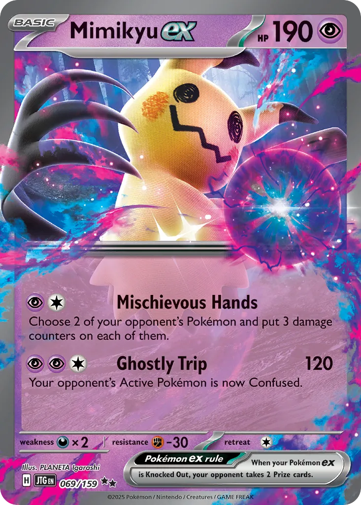 2025 Journey Together Mimikyu ex #069/159 Double Rare card image