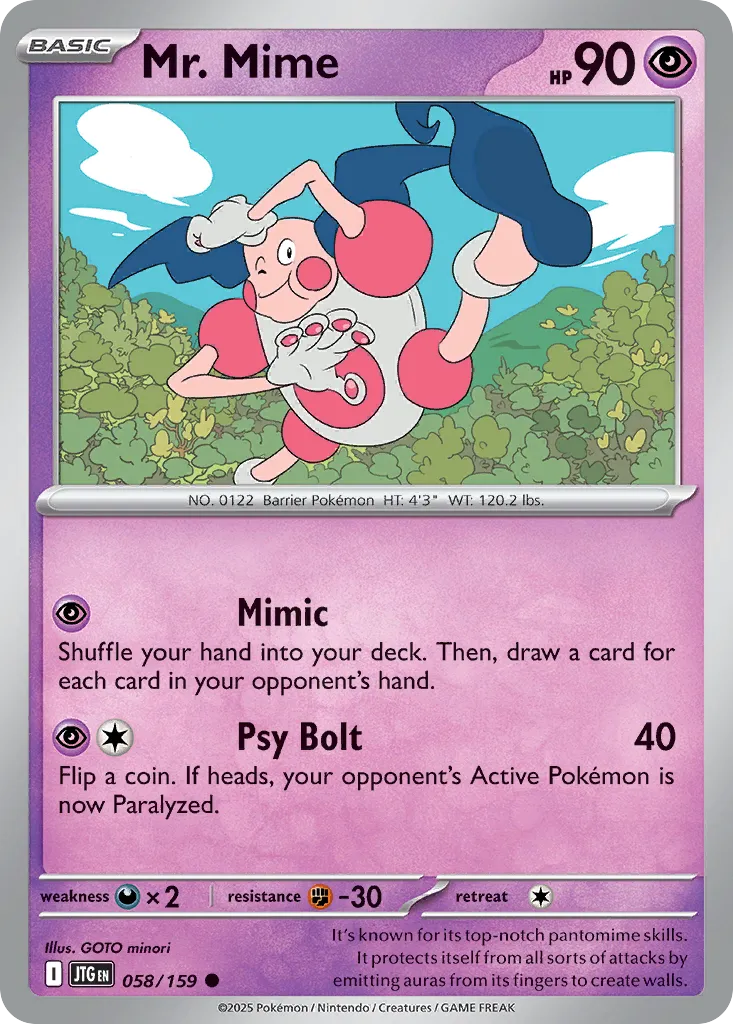 2025 Journey Together Mr. Mime #058/159 Common card image