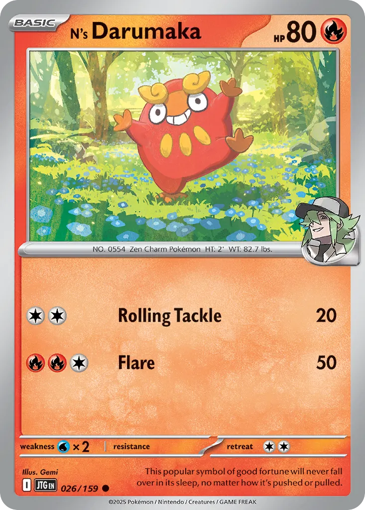 2025 Journey Together N's Darumaka #026/159 Common card image