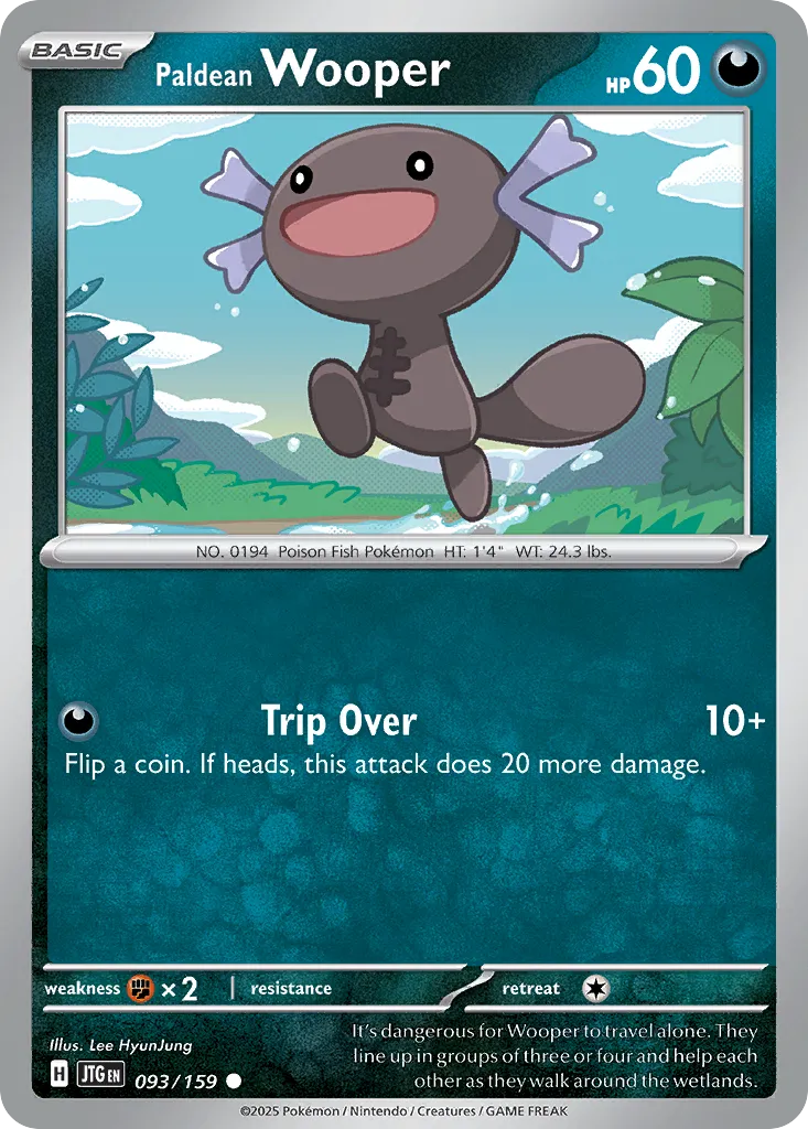 2025 Journey Together Paldean Wooper #093/159 Common card image
