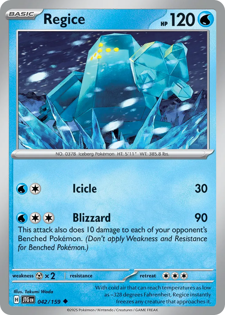 2025 Journey Together Regice #042/159 Uncommon card image