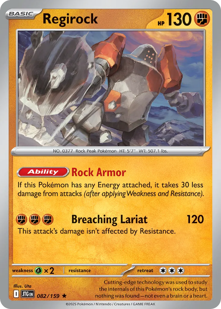 2025 Journey Together Regirock #082/159 Rare card image