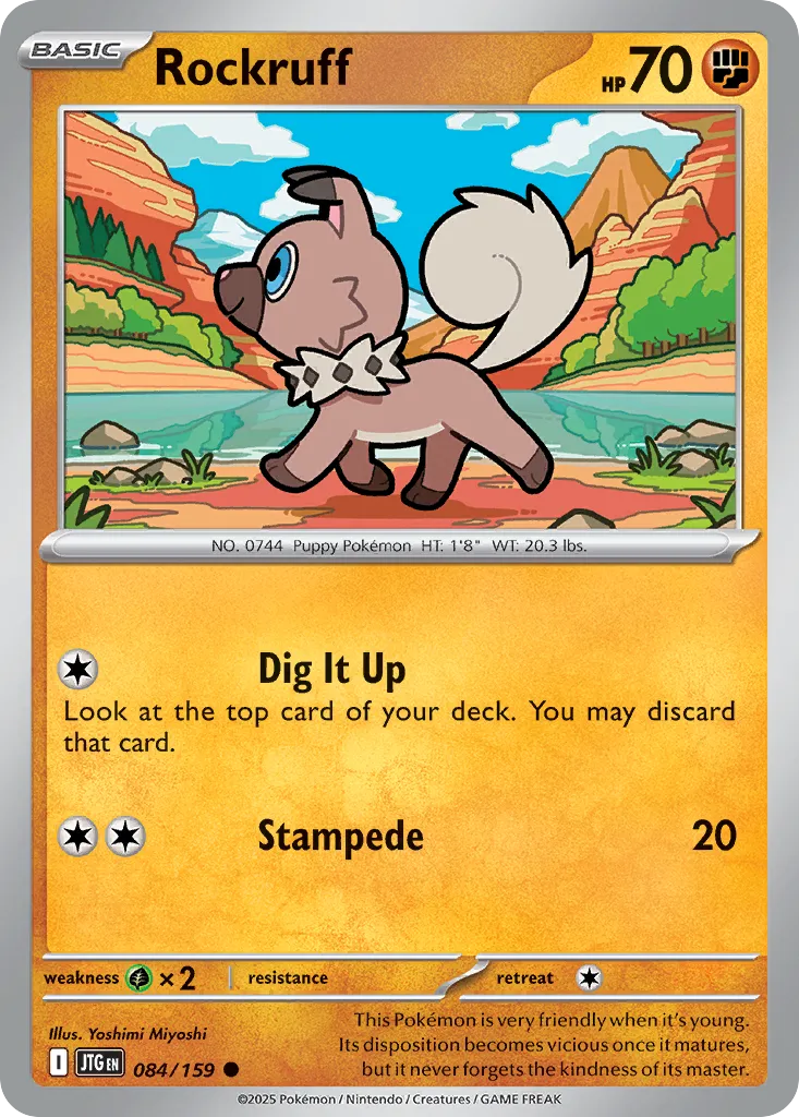 2025 Journey Together Rockruff Common #084/159 Common card image