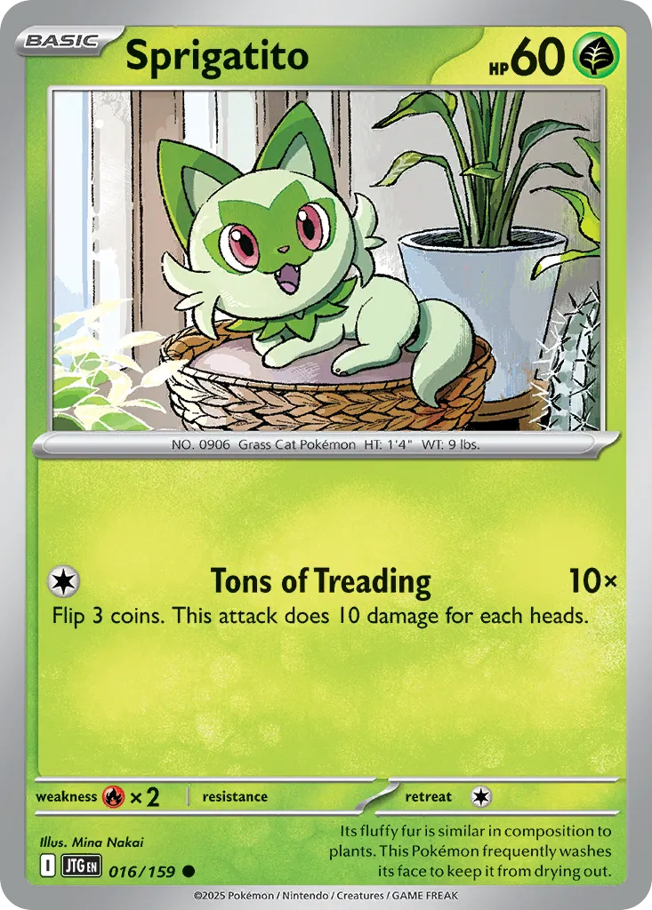 2025 Journey Together Sprigatito Common #016/159 Common card image