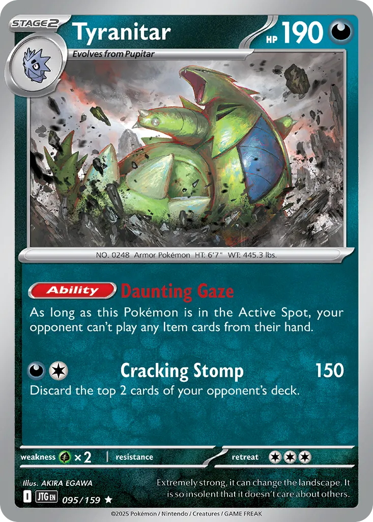 2025 Journey Together Tyranitar #095/159 Rare card image