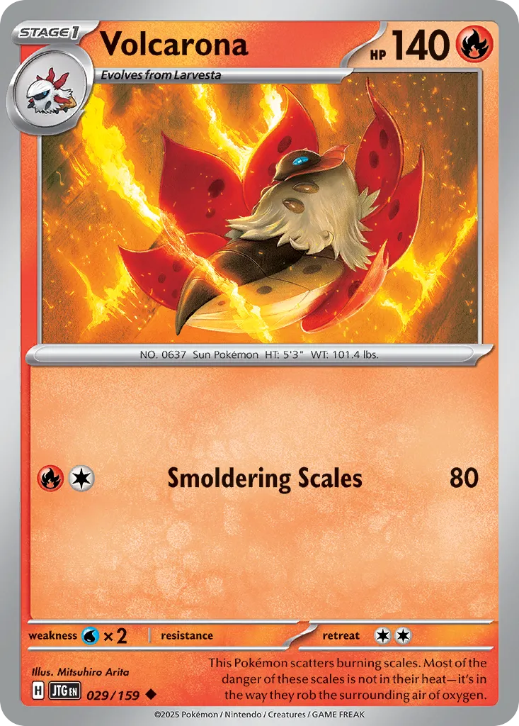 2025 Journey Together Volcarona #029/159 Uncommon card image
