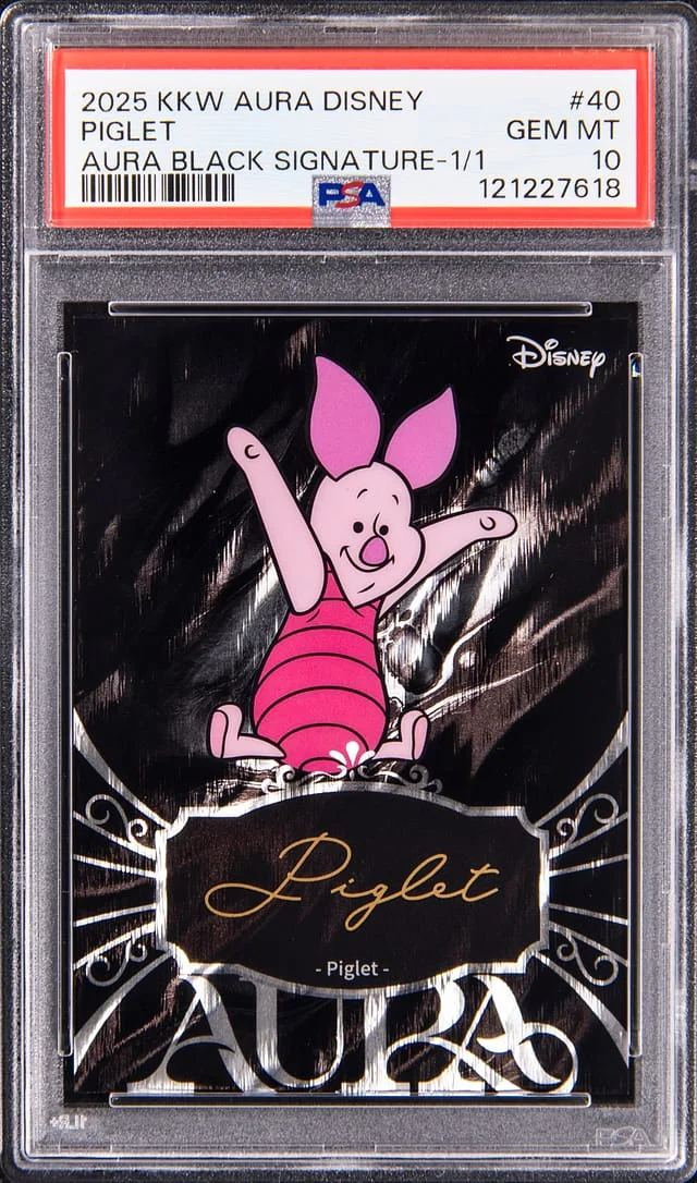 2025 Kakawow Aura Disney Aura Black Signature Piglet #40 card image