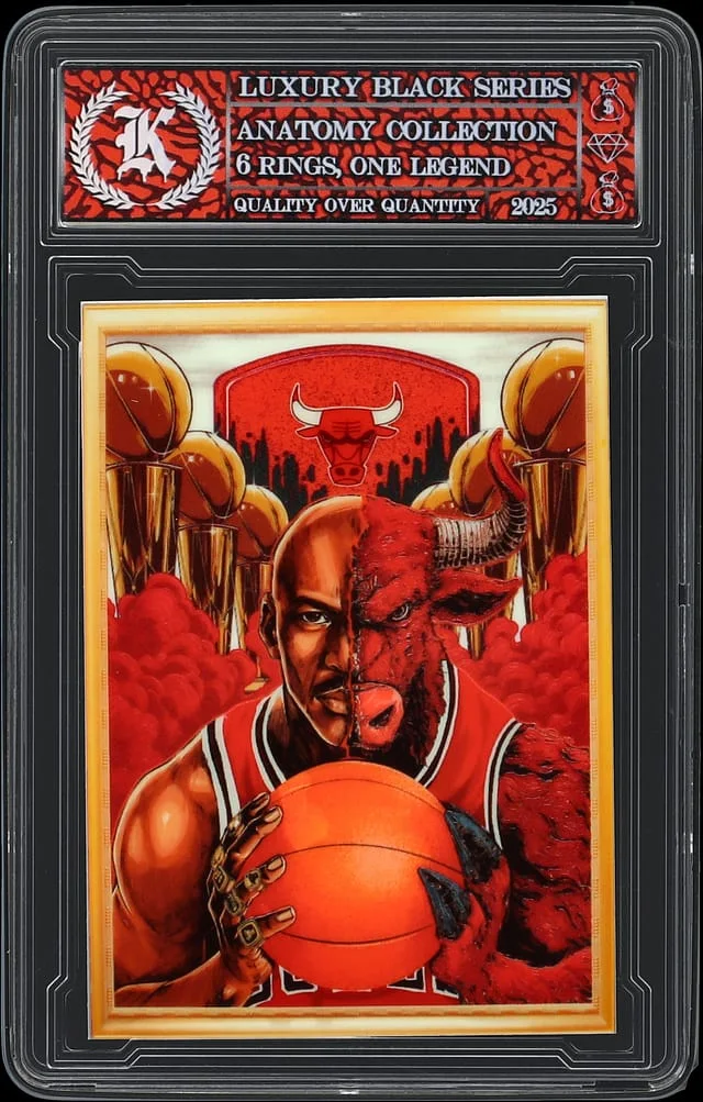 2025 Kickstradomis Luxury Black Series Anatomy Collection Rings, One Legend Glow In Dark Variation Michael Jordan - Kickstradomis Encapsulated - With Original Box #6 card image
