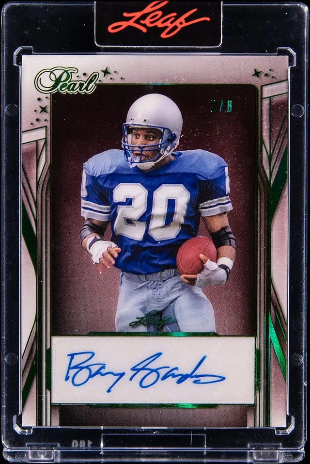 2025 Leaf Barry Sanders Pearl Autographs Green #PS-BS1 card image