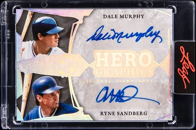2025 Leaf Dale Murphy/Ryne Sandberg Spectacular Hero Graphics Dual Signatures #H2-7 card image