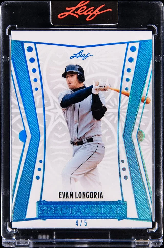 2025 Leaf Evan Longoria - Leaf Encased Spectacular Platinum Blue #31 card image