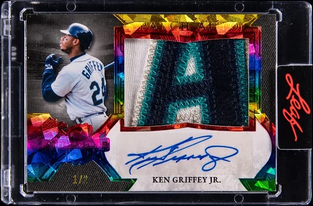 2025 Leaf Ken Griffey Jr. Spectacular Patch Autograph Rainbow #SP-KGJ card image