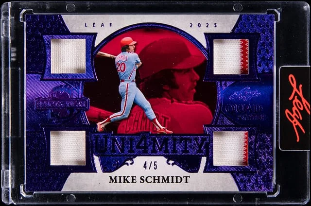 2025 Leaf Mike Schmidt - Leaf Encased Uni4mity Quad Swatch #U-22 card image