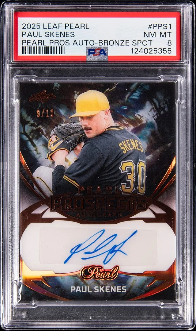 2025 Leaf Paul Skenes Pearl Prospects Autograph-Bronze #P-PS1 card image
