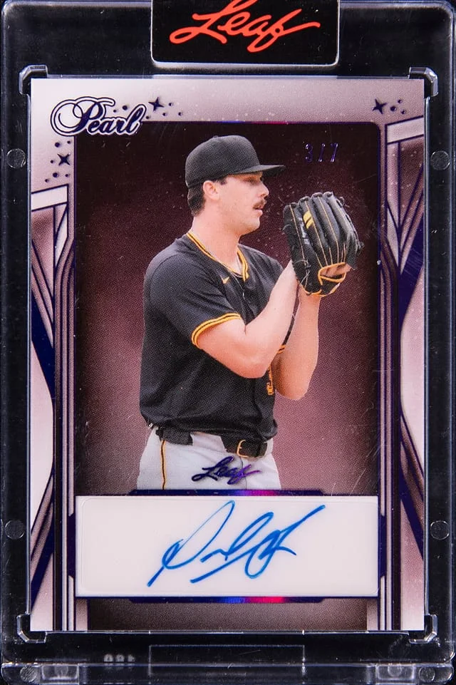 2025 Leaf Paul Skenes Pearl Signatures Purple Spectrum #PS-PS1 card image
