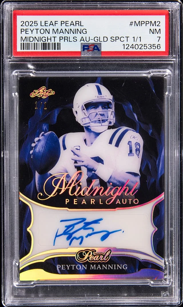 2025 Leaf Peyton Manning Pearl Midnight Pearls Autograph-Gold #MP-PM2 card image