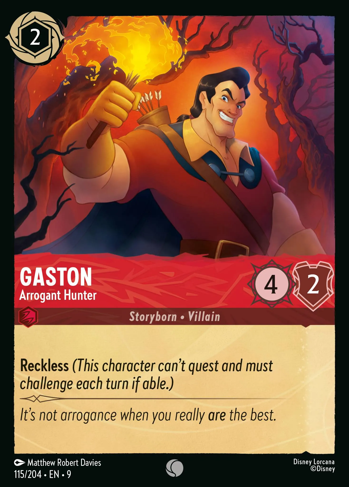 2025 Fabled Gaston - Arrogant Hunter #115 Common card image