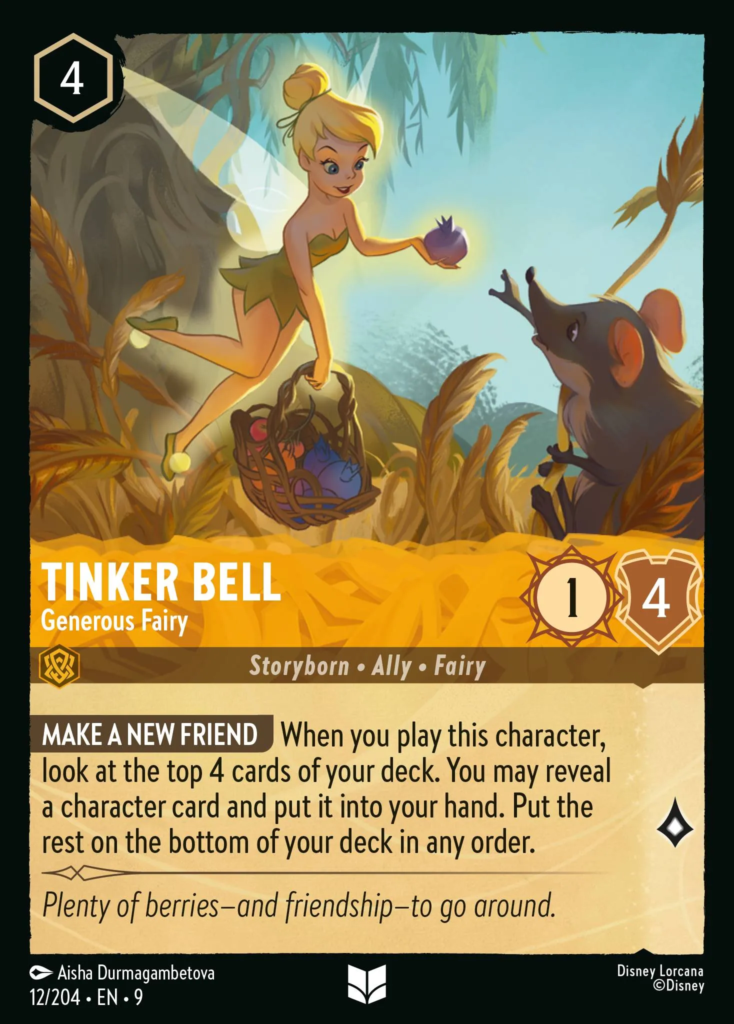 2025 Fabled Tinker Bell - Generous Fairy Uncommon #12 Uncommon card image